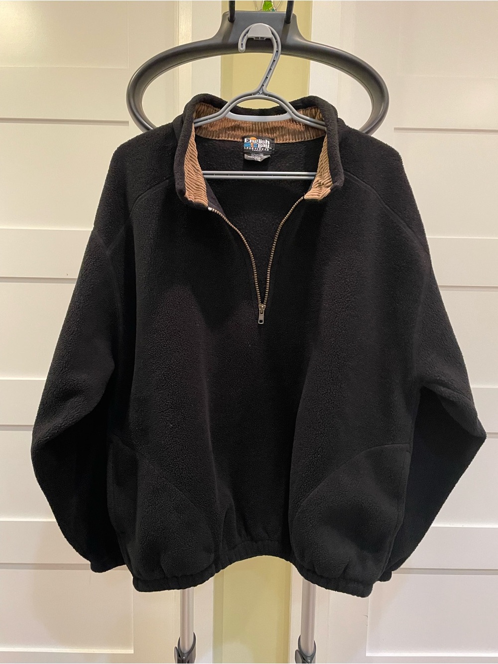 Men's Black Fleece Quarter-Zip Pullover